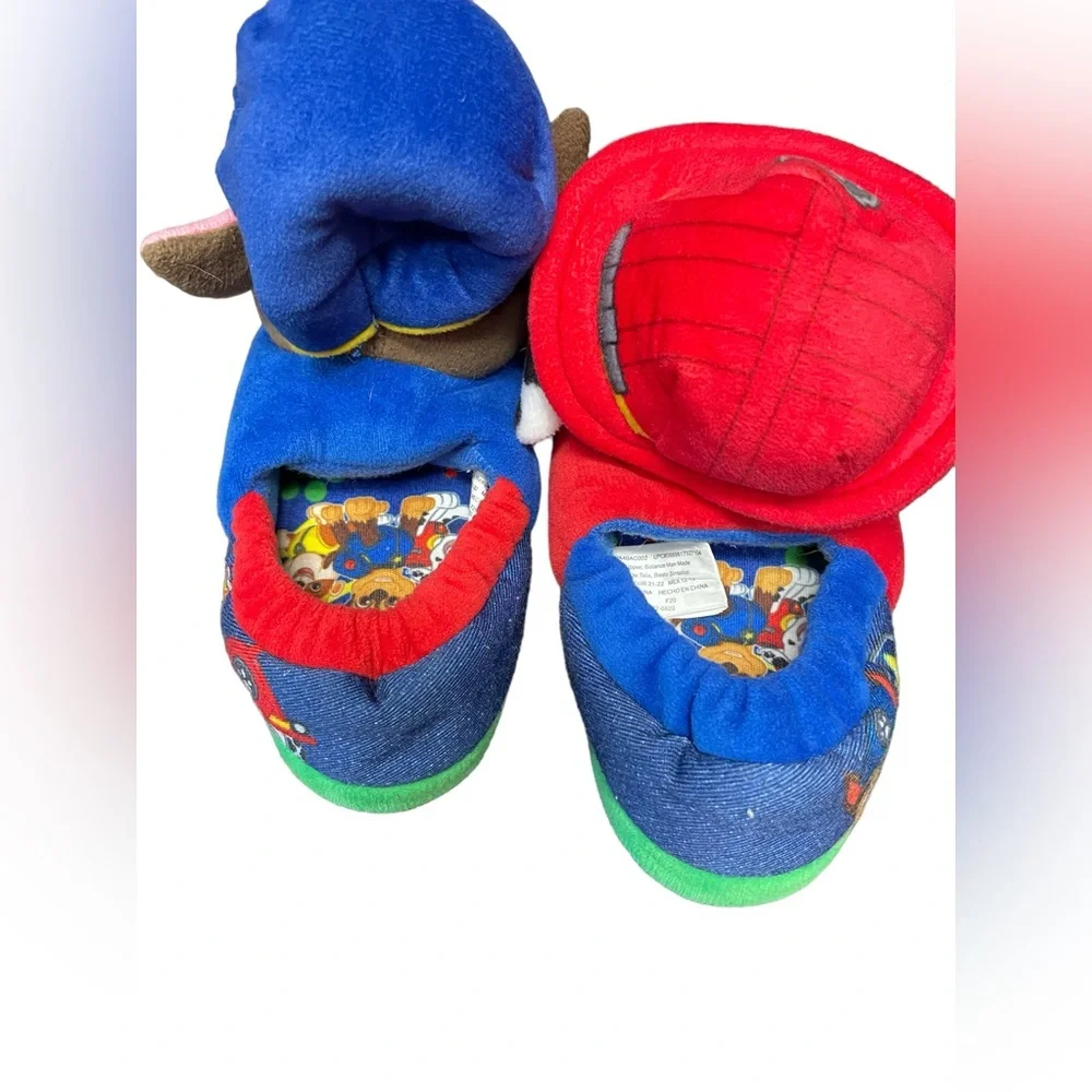 PAW Patrol MARSHALL & CHASE 3D Plush Slip-on Slippers Toddler Boys Size 5/6